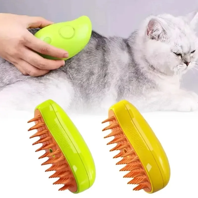 Accessories for Cats Water Jet Steam Brush Silicone Cats Stuff Soft Pet Home Grooming Products Hair Remover Supplies Electric