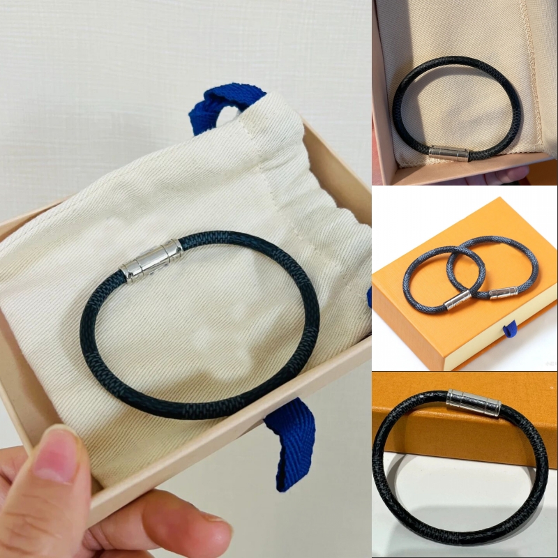Charm bracelets bangle designer for women fashion causal trendy keep designer bracelet man it plaid smooth leather om024
