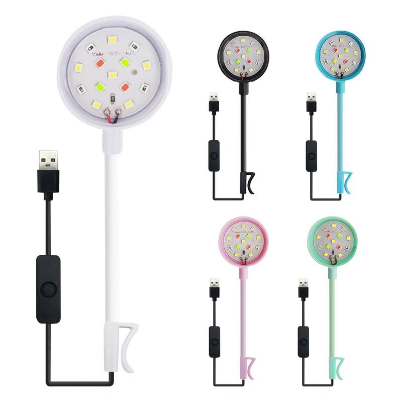 USB-Plug Aquarium Mini Lamp LED Fish Tank Colored Lights Accessories Fishbowl Landscaping Reptile Aquarium Basking Light