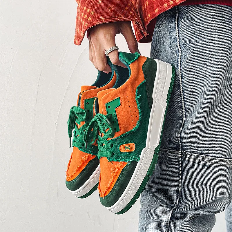 Sports Trend Personality Men New Hot Selg Color Matching Soft Sole Shoe Fashion Student Casual Shoes 2024