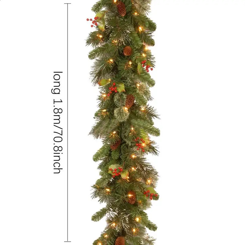Christmas Decorations Garland Decoration Rattan Lights Wreath Decorated Mantel Fireplace Stairs Wall Door Decor 240902
