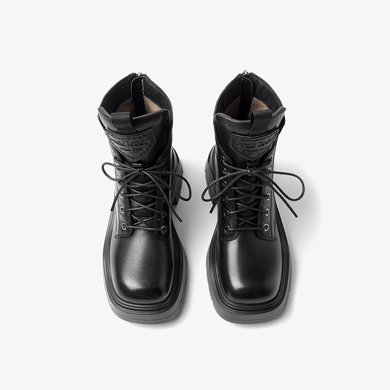 Ankle BEAUTODAY Boots Women Genuine Cow Leather Solid Color Punk Style Motocycle Short Plush Winter Ladies Shoes Handmade 03A56 02fc