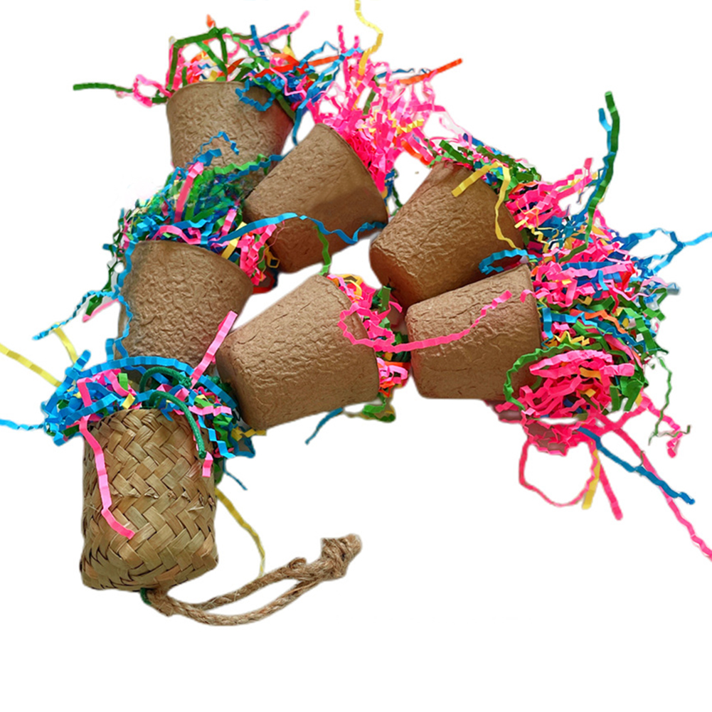 Bird Toys Parrot Foraging Shredder Hanging Toys Bird Chewing Toys Palm Leaf Woven For Cockatoo Parakeet Cockatiels