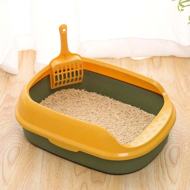 Large Capacity Cat Litter Box Semi-closed Anti-Splash Cats Toilet Pet Sandbox Kitten Tray Bedpan Cleaning Bath Basin Supplies
