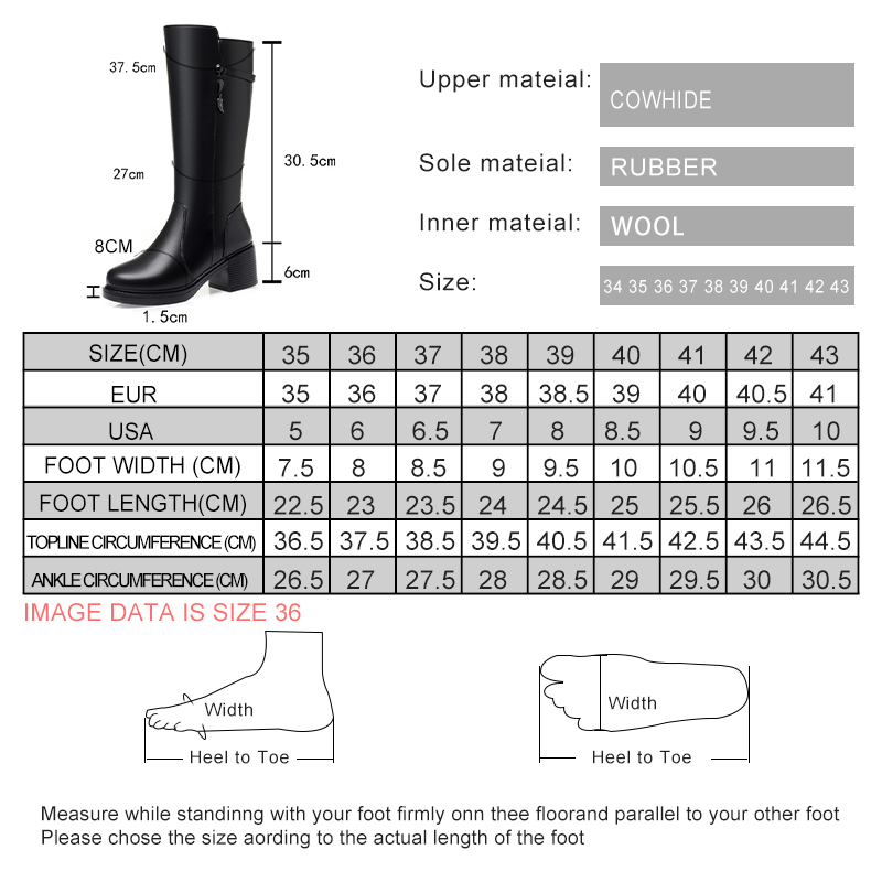 AIYUQI Women's Boots Genuine Leather 2024 New Large Size Women Winter Boots Non-slip Warm Natural Wool High Boots Women