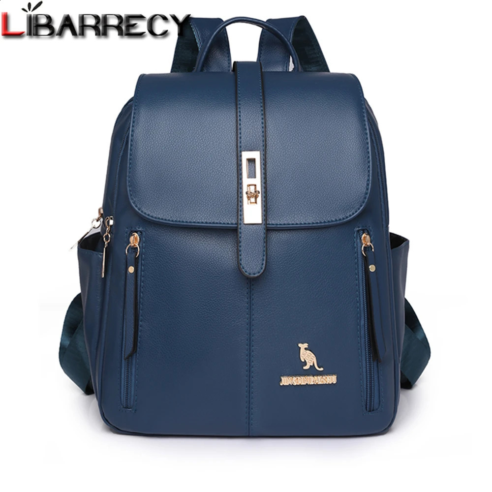 Large Capacity Women Backpack Purses High Quality PU Leather Female Vintage Bag School Bags Travel Bagpack Ladies Bookbag Bolsos 240903