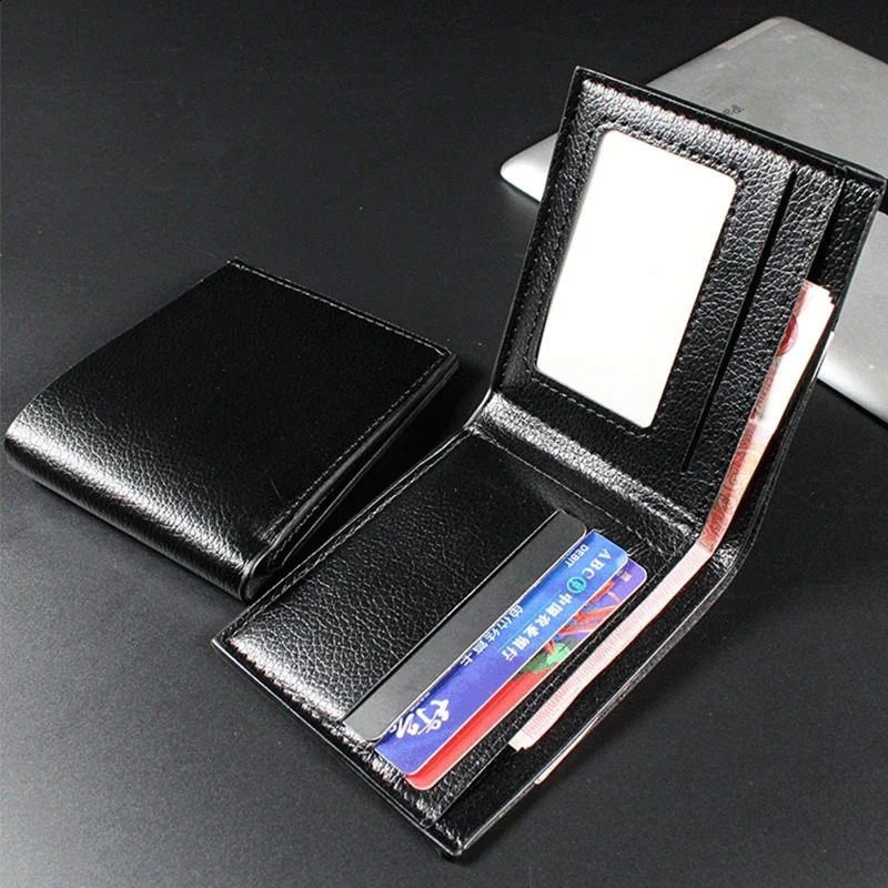 Mens Wallet Genuine Leather Men Wallets Premium Product Real Cowhide for Man Short Black Walet Portefeuille Homme 240903