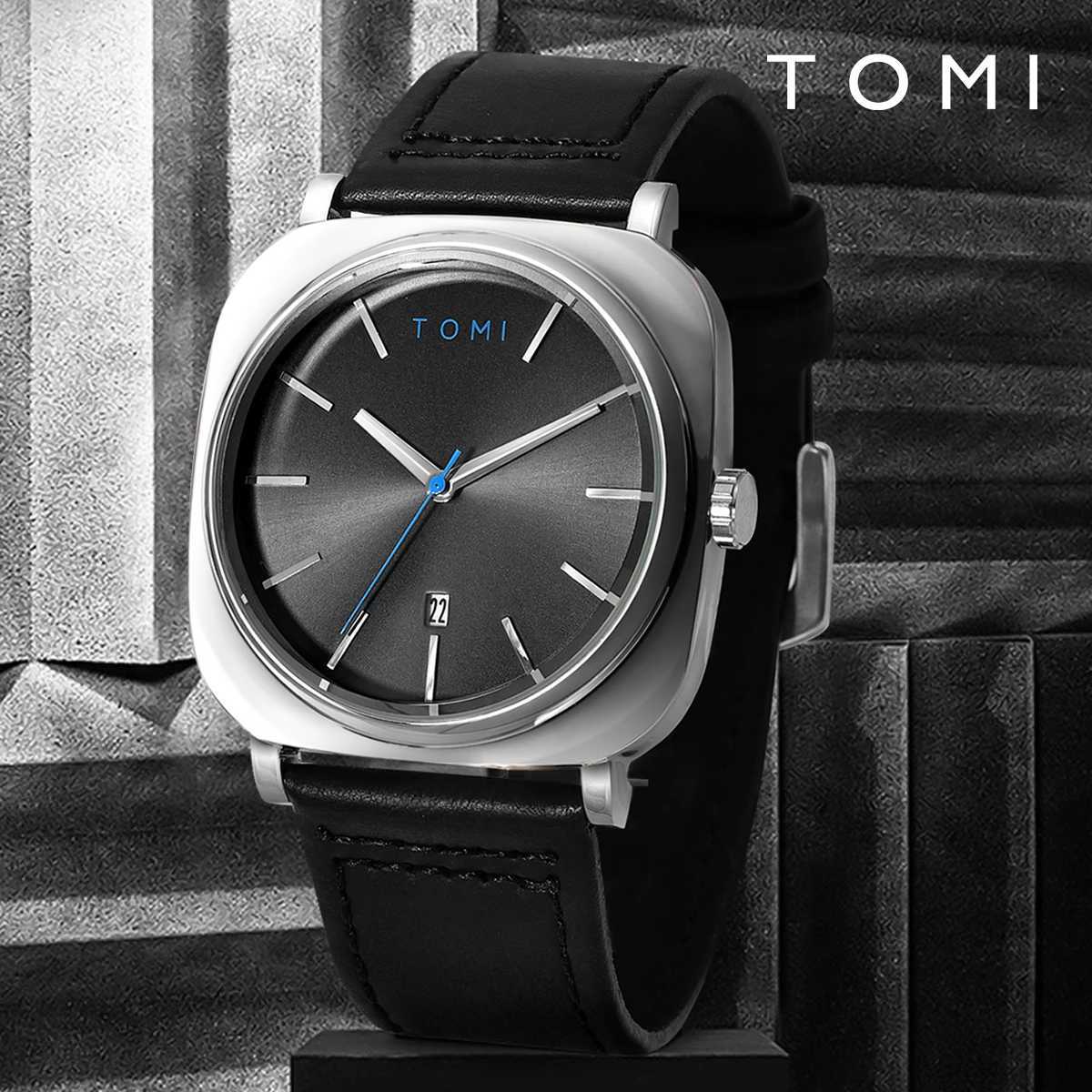 TOMI Mens Fashion Busin Design Square Small Disc High Quality Mini Design Elegant Mens Quartz W250104
