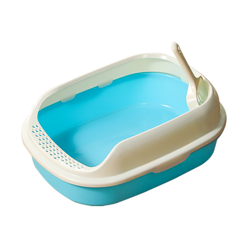 Best New Arrival Durable Plastic Cat Litter Box Large Capacity Cat Toilet Cat Litter Trays with scoop pet supplies
