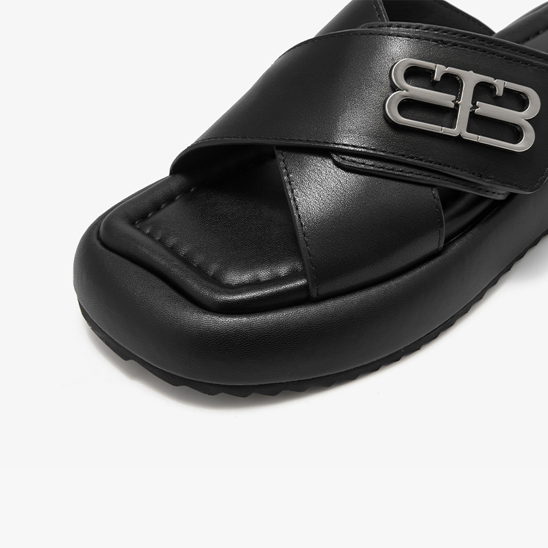 Casual BEAUTODAY Outdoor Slippers Women Sheepskin Open Toe Solid Color Leisure 2024 Summer Beach Ladies Flats New Handmade 38528 4599