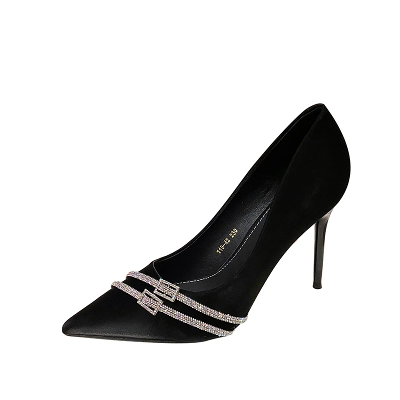 High Sexy Heels Women Crystal Pointed Toe Dress Shoes Summer Sandals 2024 Spring Designer Party Femme atos Pumps 5487