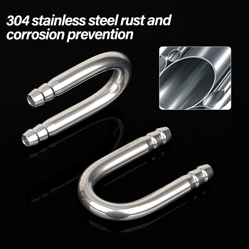 Aquarium U Shaped Air Pipe Connector Fish Tank Co2 Oxygen Tube Check Valve Stainless Steel tube For Air Pump Accessories
