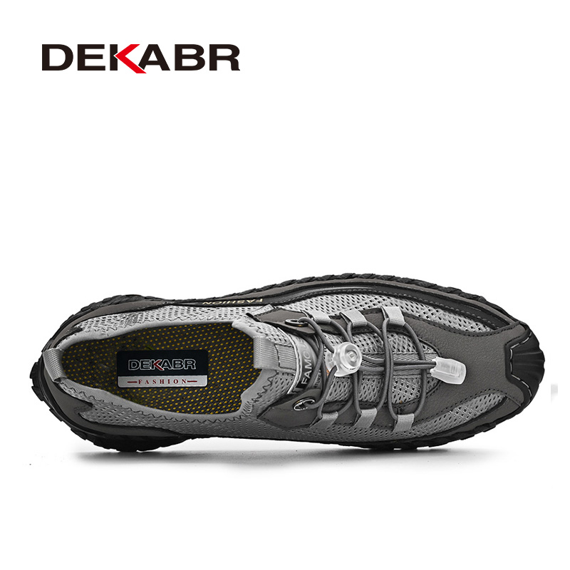 DEKABR Men's Casual Breathable Mesh Sneakers Thick Rubber Outsole Non-Slip Summer Outdoor New Fashion Men Shoes 2211
