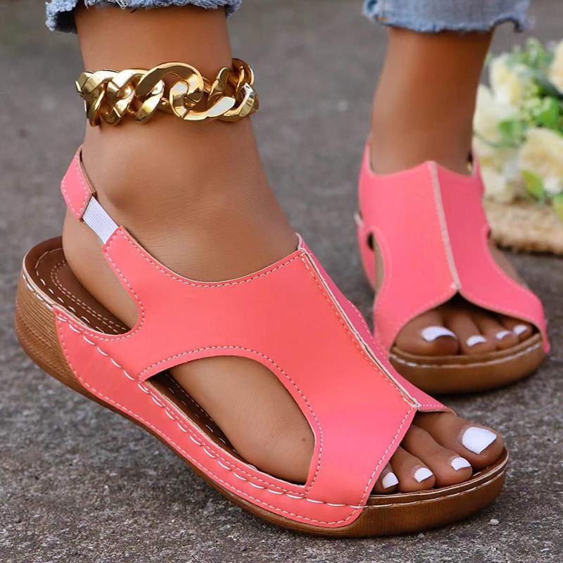 2025 new Plus Lucyever Size Women's Wedge Heeled Sandals Summer On Platform Sandles Women Open Toe Non Slip Sandalias Mujer 8387