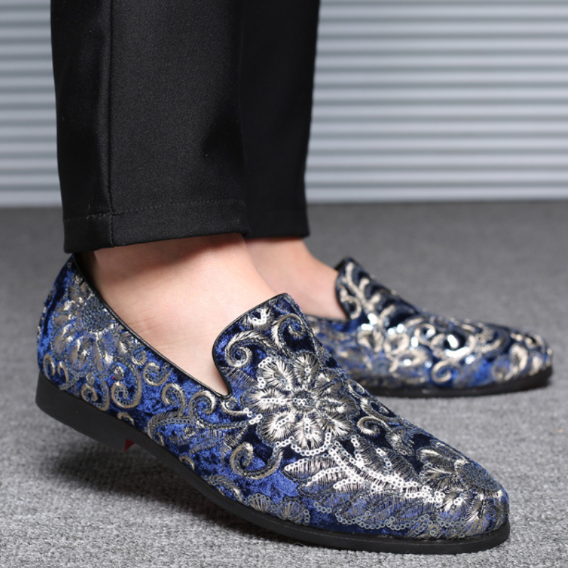 Designer Men's Dress Embroidery Loafers Italian Brand Wedding Fashion Party Shoes for Men Oxford Shoe New