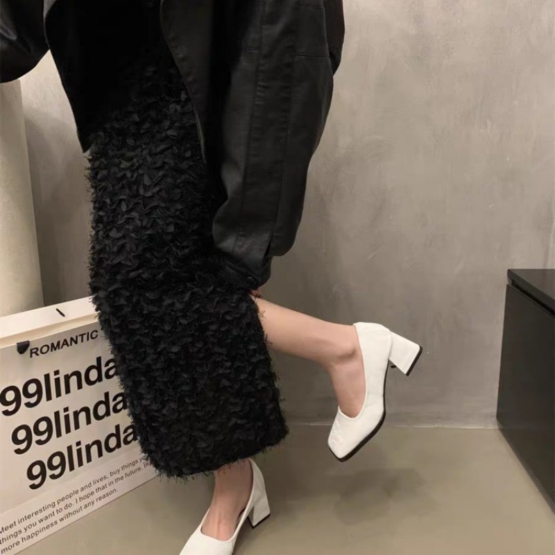 New 2024 Woman High Heels Party New Wedding Square Toe Spring Summer Ladies Shoes Size 35-39 Fashion Casual Pumps fa14