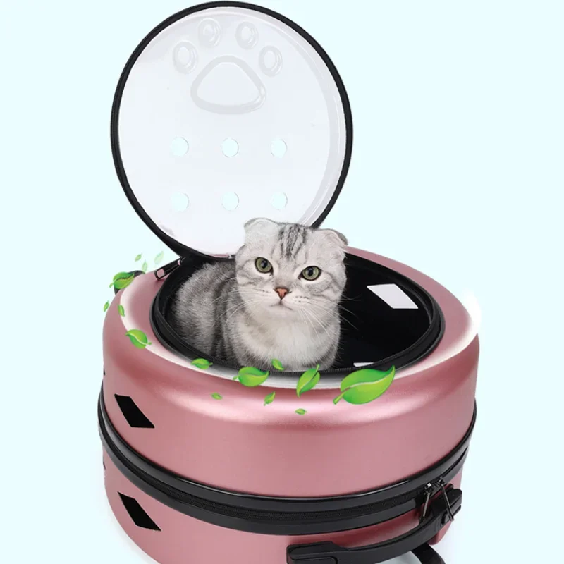 Pet Flight Case Portable Cat Bag with Trolley Wheel Pet Trolley Bag Cat Bag Dogs Cat Carriers Bag for Outdoor Travel Camping