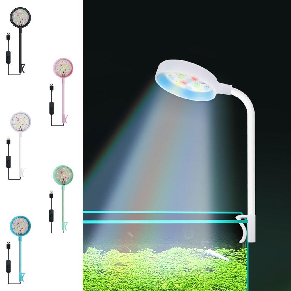 Mini Fish Tank Lighting Led Light Waterproof Usb 360 Degree Rotation Energy Saving Clip Design For Fish Tank Aquarium