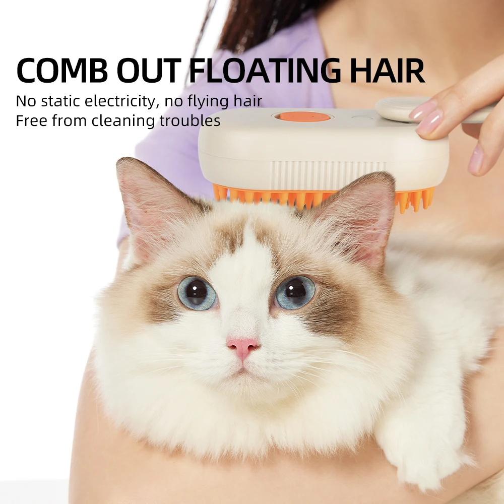 Cat Spray Comb Rotatable Handle Pet Spray Comb Cat Bath Massage Brush Pet Electric De-Shedding Brush
