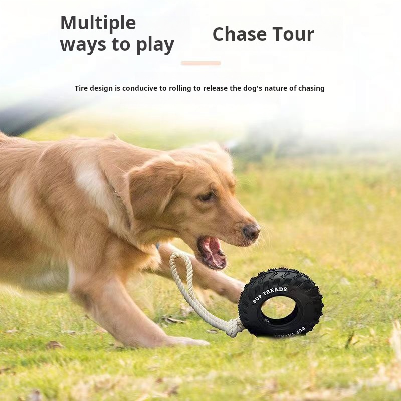 Pet dog toys bite resistant rubber tires, border herding interactive training grinding teeth teeth gnawing large dog toys