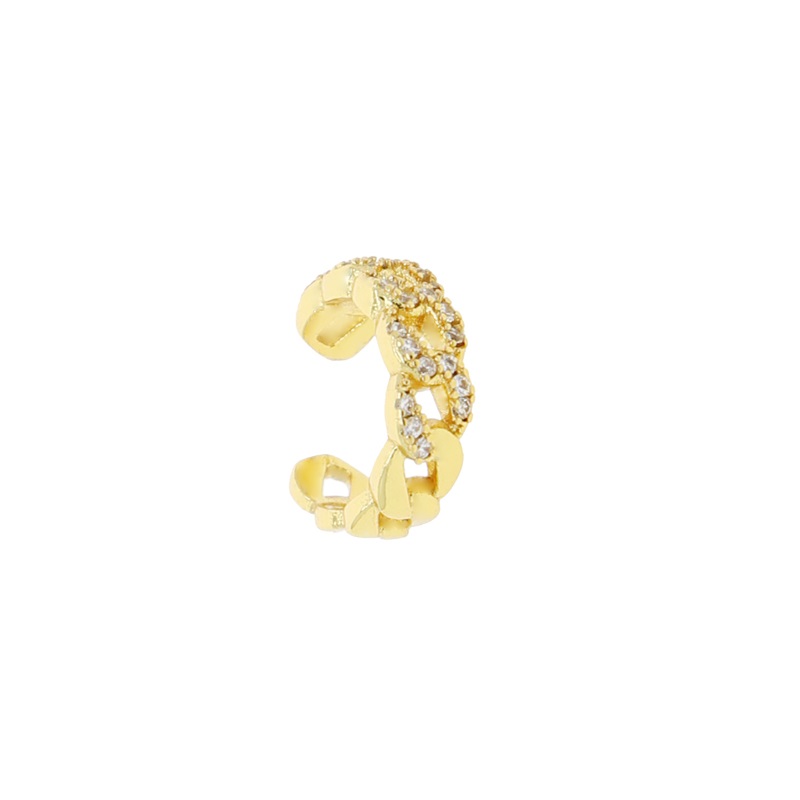 New Design 1 Piece Gold Silver Plated Mini Bling Cubic Zircon Birthstone No Piercing Hip Hop Ear Clip Earring Fashion Jewelry