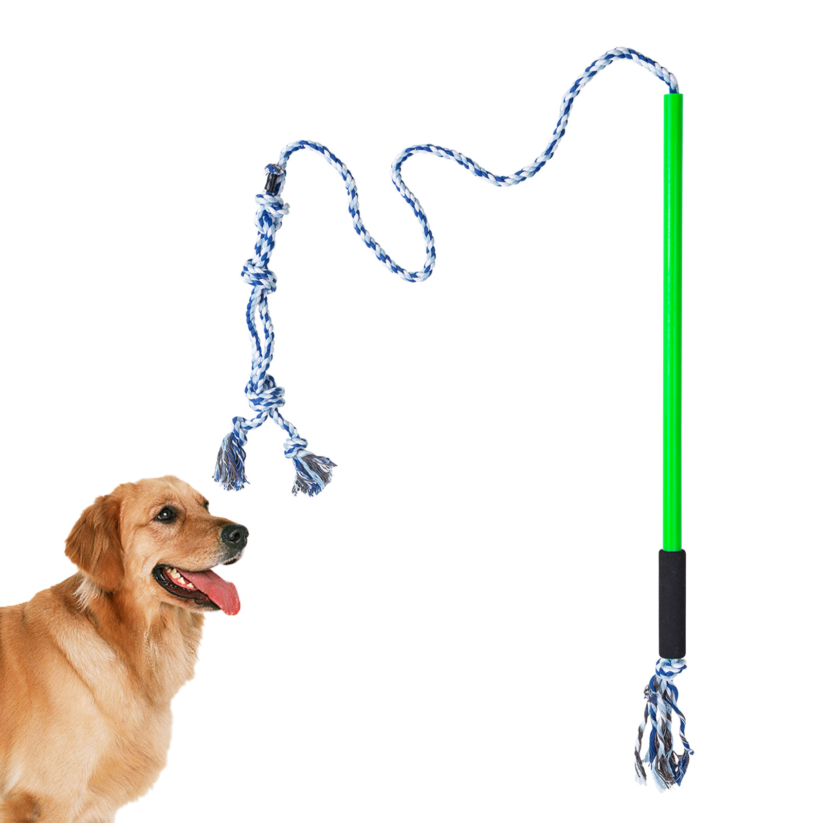 Flirt Pole For Dogs Interactive Flirt Pet Pole Rope Toy With Flexible Rope & Non-slipping Handle Outdoor Toy For Pulling Chasing