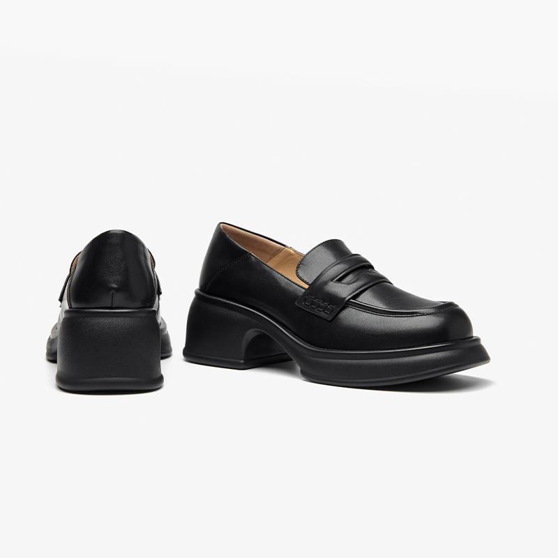 BEAUTODAY Leisure Loafers Women Genuine Cow Leather Solid Color Round Toe Slip-on Trend 2023 Ladies Shoes Handmade 26601