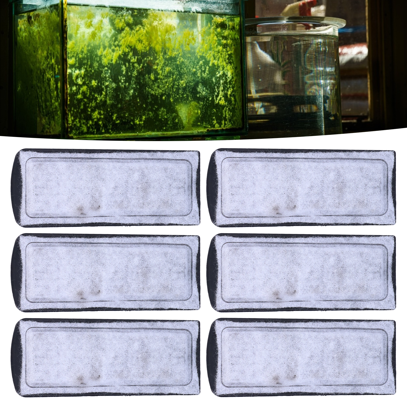 6Pcs Aquarium Filter Cotton Replacement WallMounted Filter Accessory For Fish Tanks