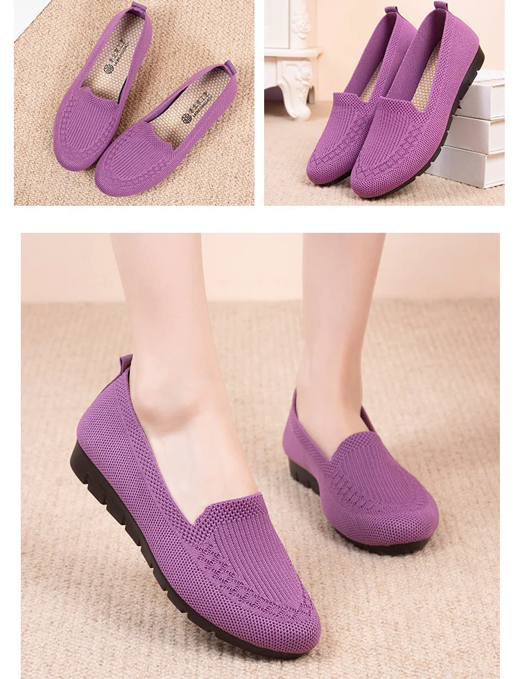 Casual Women's Summer Mesh Breathable Flat Shoes Ladies Comfort Light Sneaker Socks Women Slip on Loafers atillas Muje