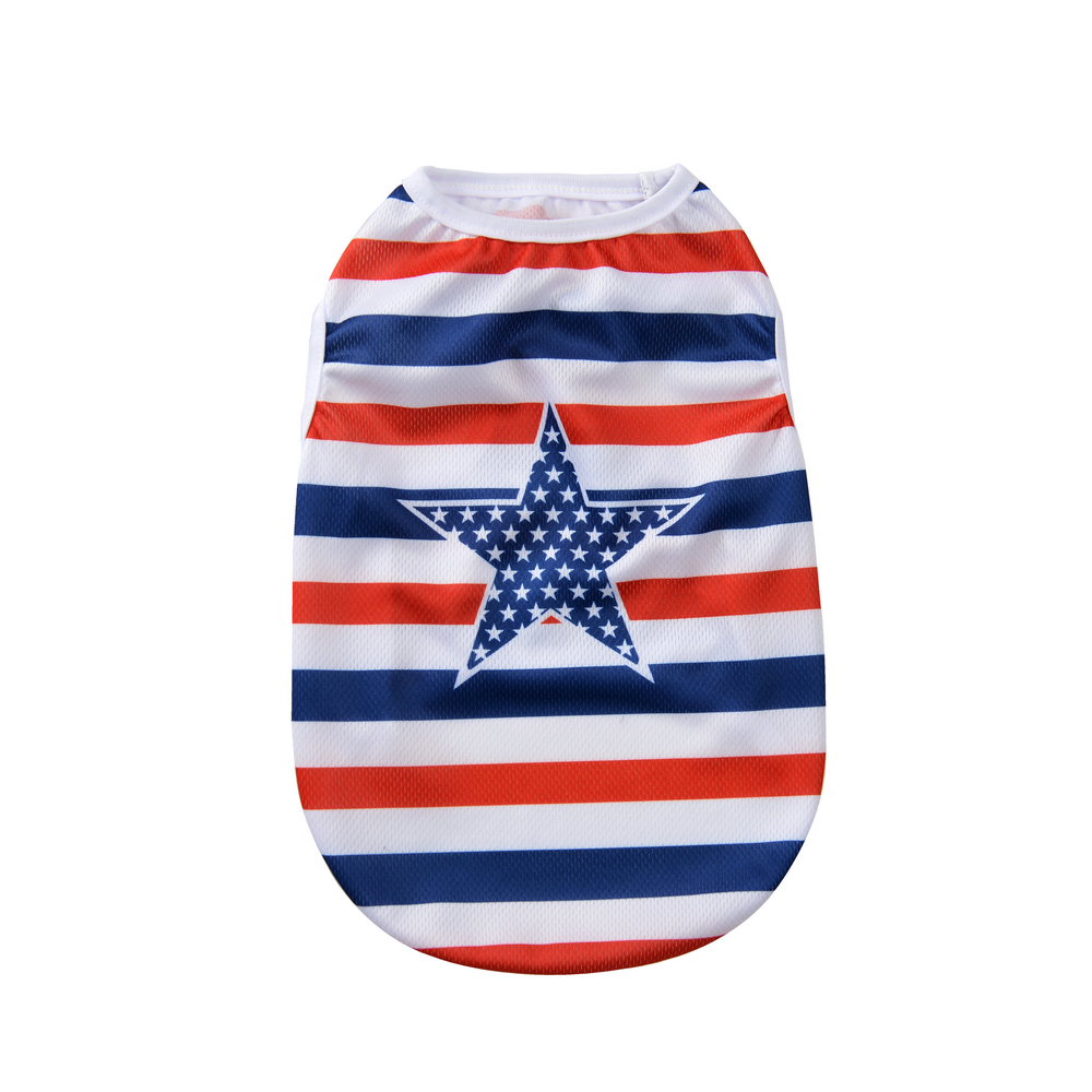 July 4th Dog Shirt Pet Independence Day Vest Costume For Small Medium Dogs Cats Summer Breathable Puppy Chihuahua Pug Clothes