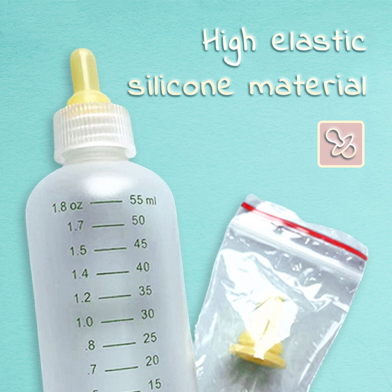free shipping MySudui Silicone Soft Nipple Feeding Bottle Newborn Pet Feed Water Bite Resistant for Kitten Puppy Odorless with Scale