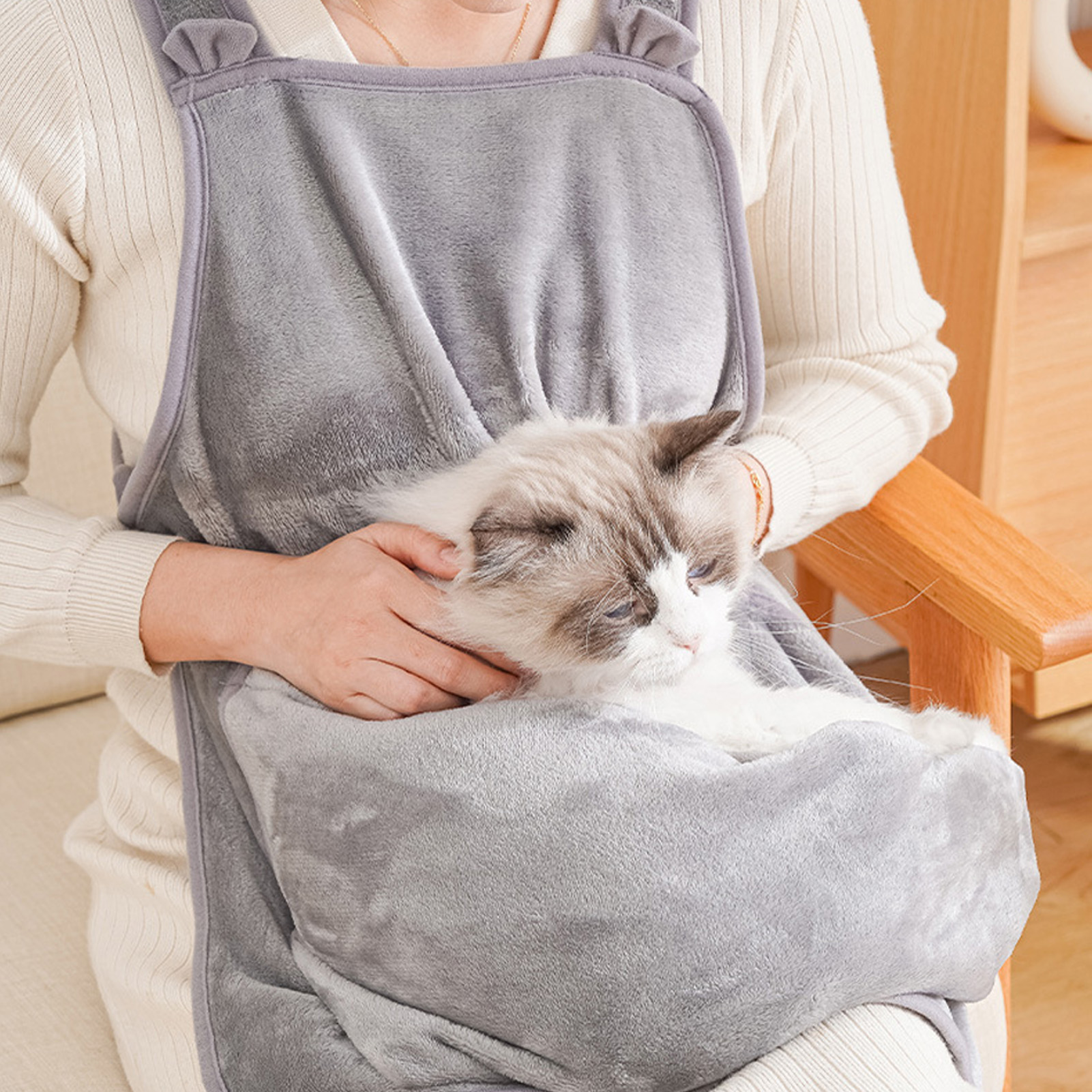 Cat Carrier Apron Soft Breathable Adjustable Cute Front Pet Sling Carrier For Kitten Small Dog