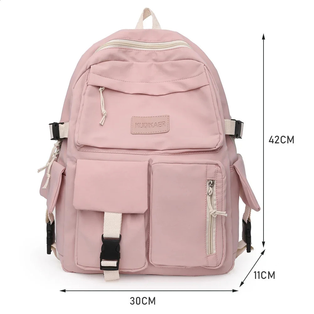 Kawaii Girls School Backpack Fashion Notebook Bag Student Cute Canvas Rucksack Handbag Mochila 240903