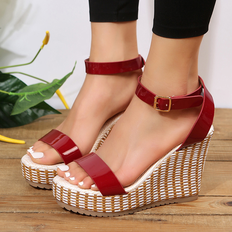 2025 new Women 2023 Wedge Platform Sandals Summer Solid Causal Slip on Concise Fashion Wedges Brand New Heels Open Toe Lady Shoes ee85 Ccise Fashi s