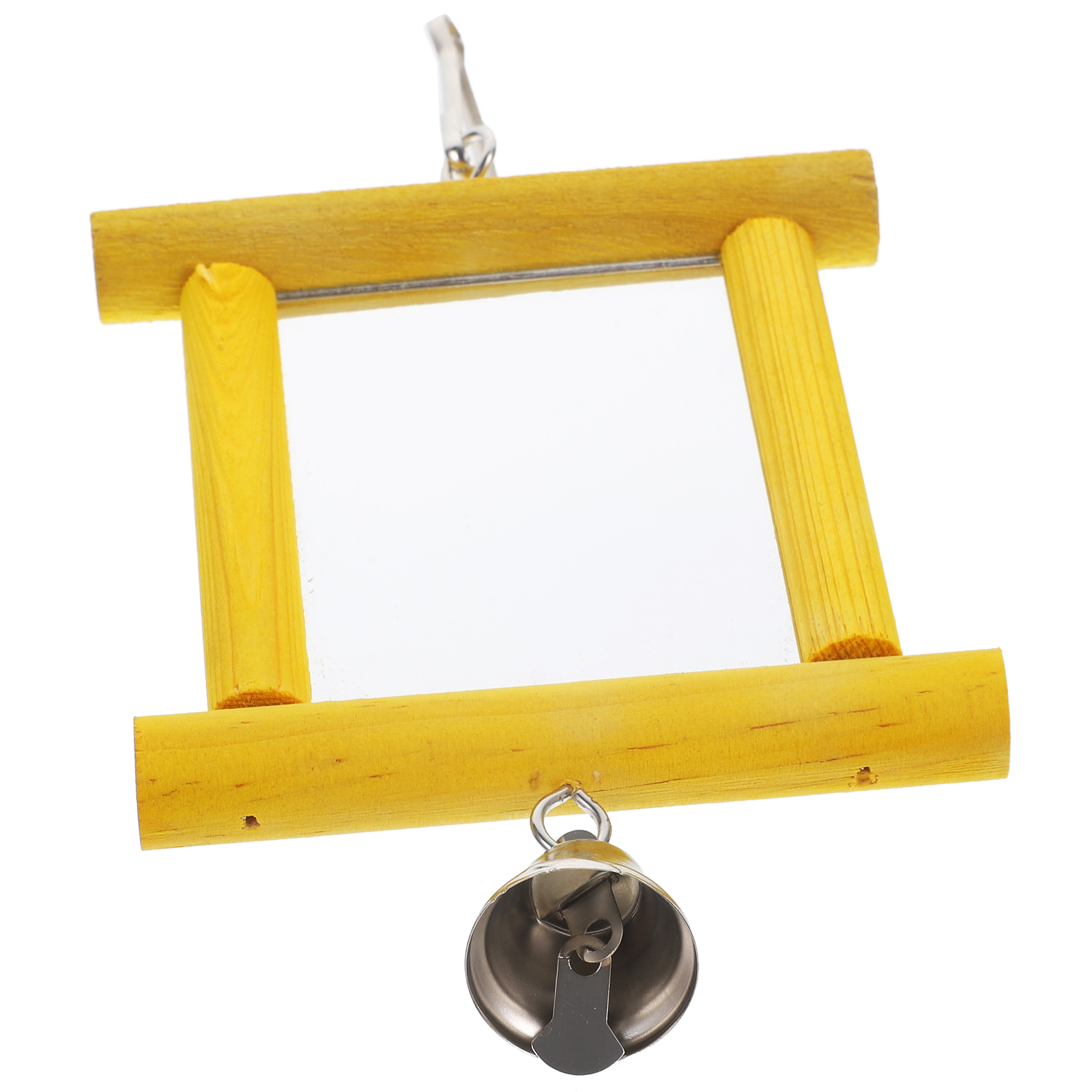 Bird Cage Parrot Mirror Toy Guinea Pig Accessories Household Parakeet Wooden Molar