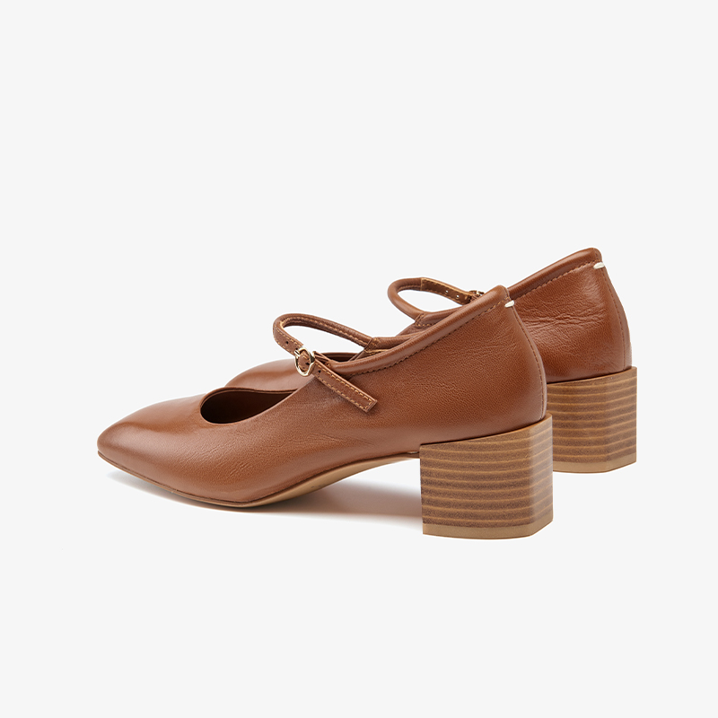 Solid BEAUTODAY Color Mary Janes Women New Sheepskin Square Toe Spring 2024 Fashion Ladies Dress Shoes Handmade 15245 9cd6