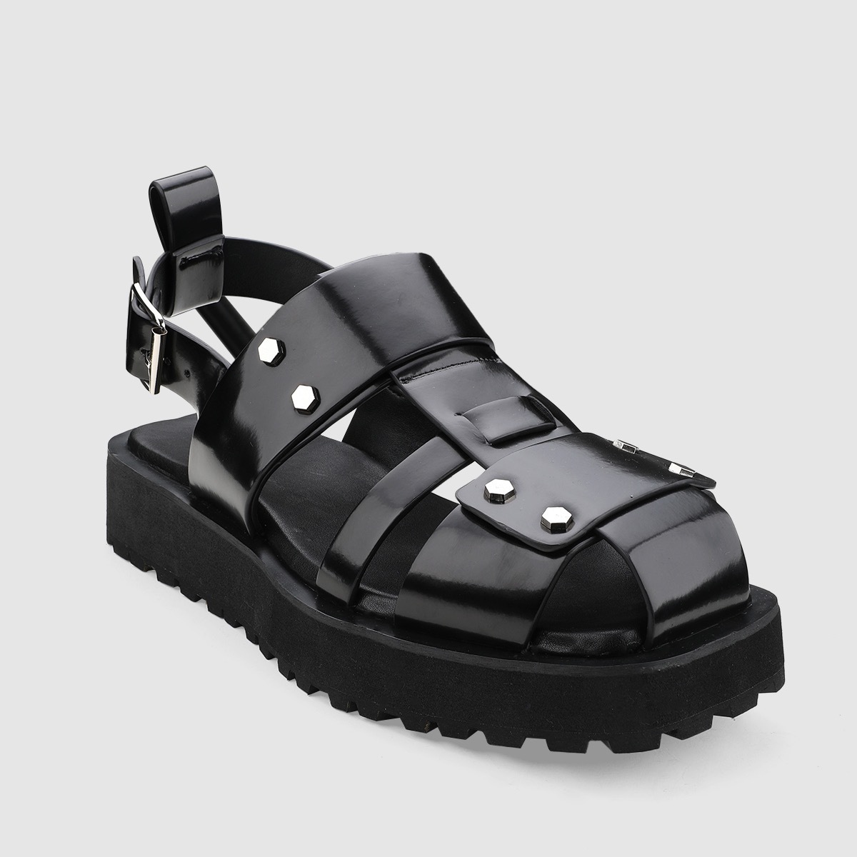 Rivet Metal Punk Platform Summer High Quality Buckle Leather Sandals for Men urious Design Comfortable Shoes Comtable