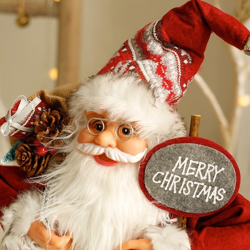 Merry Christmas Santa Claus Doll Window Decor - Large 60cm, for 2024 Happy New Year