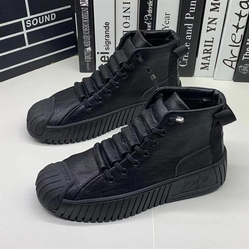 Men Boots 2024 Spring Autumn Increased Boots Fashion Casual Shoes Board Shoes High Quality Outdoor Boots British Style