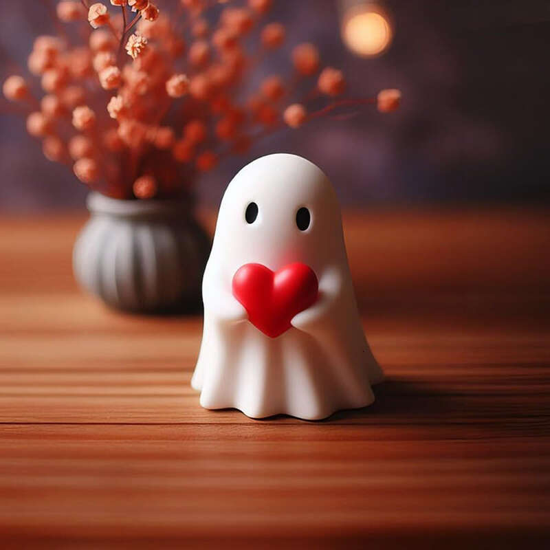 Middle Finger Cute Statue, Ghosts Small Scary Ghost Figurines, Halloween Home Decorations, Coffee Table Centerpieces Shelf