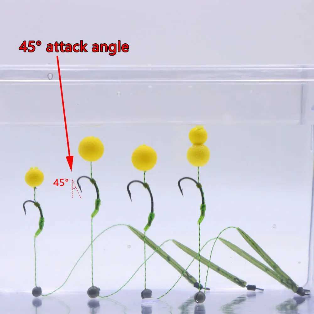 6 Carp fishing gear accessories ready-made hair tie with hook 35 pound braided fishing line QC swing sleeve Carp TackleW240903