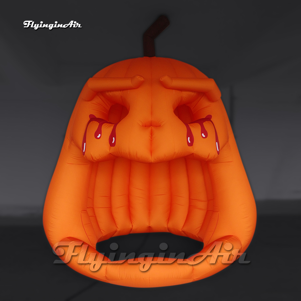 3.5m High Portable Scary Crying Giant Inflatable Halloween Pumpkin Booth Yard Playhouse With LED Light