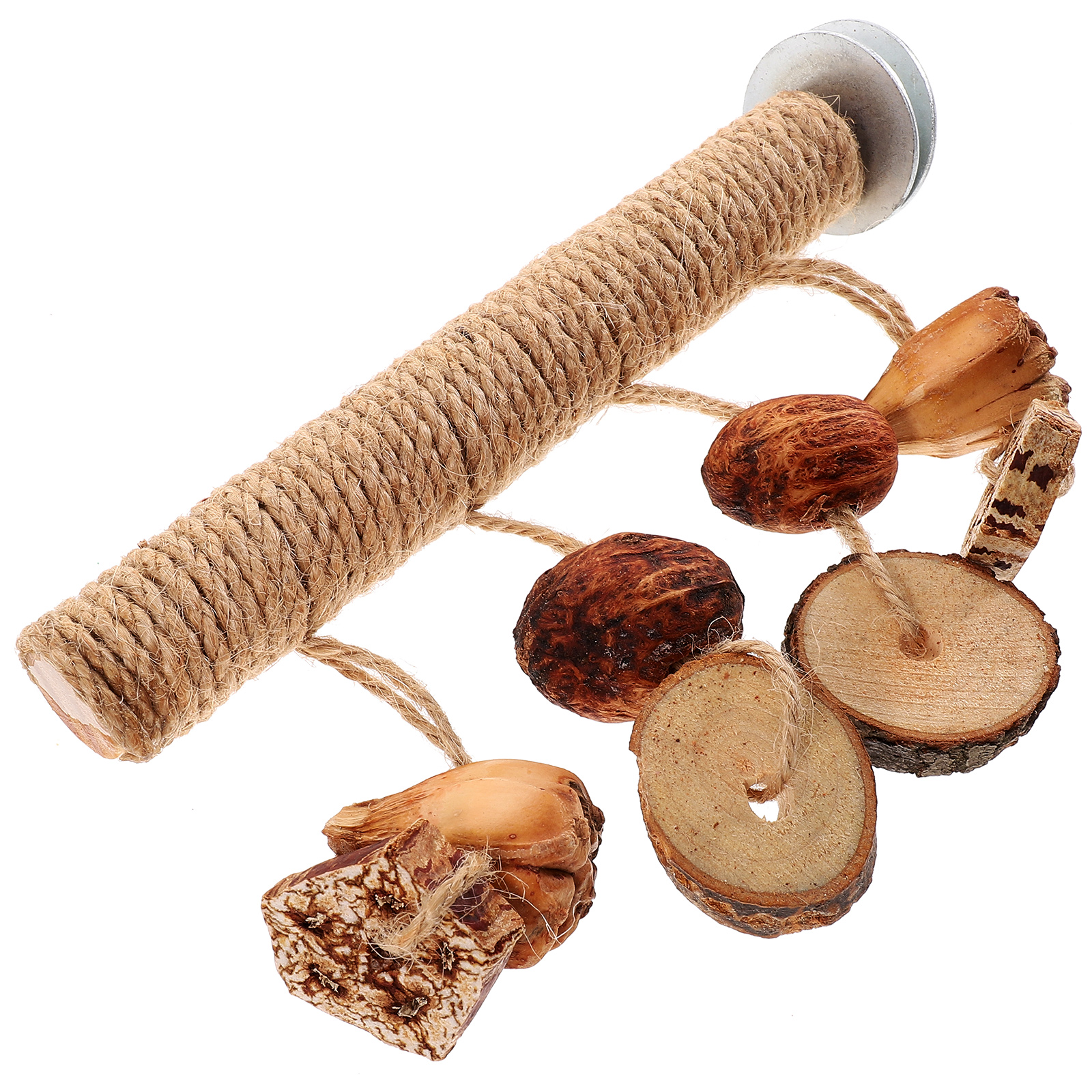 Parrot Toy Twine Rope Bird Perches Toys Wood Branches for Parakeets Wooden Fruit