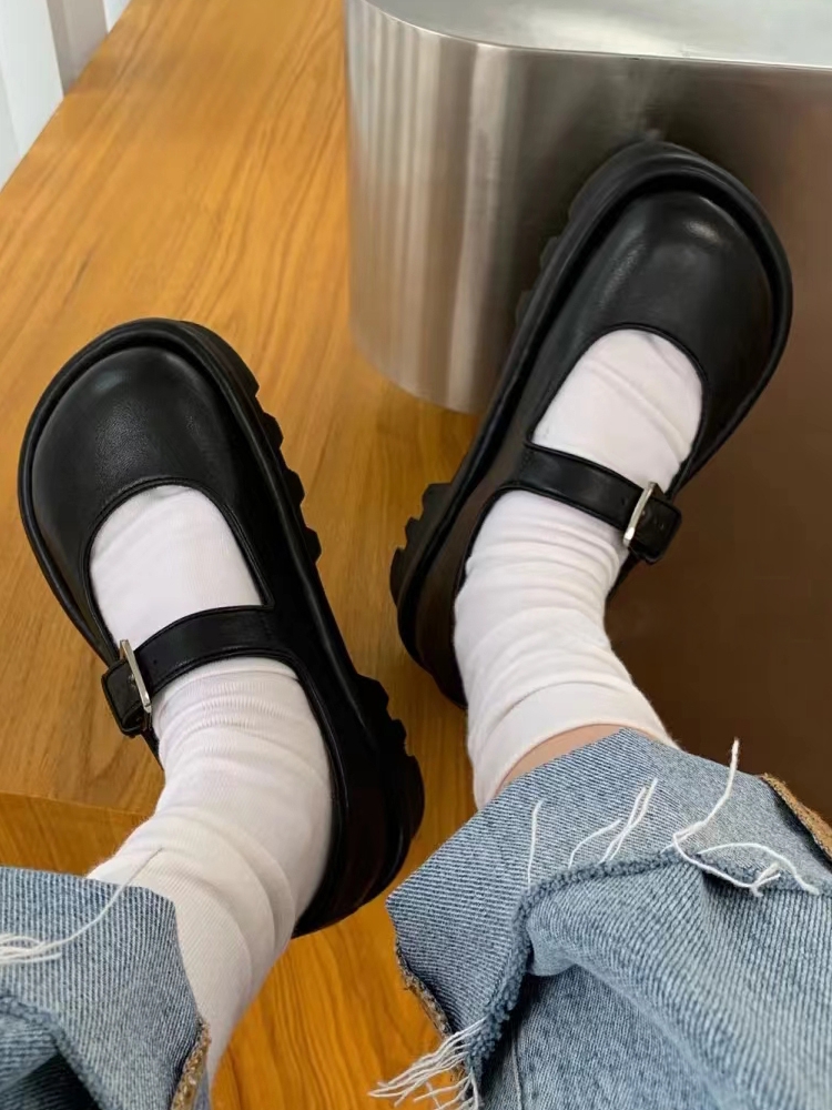 2025 new Jane Mary Platform 9acbd New Women's Women Thick Heels Trendy Street Lolita Shoes Round Toe Ankle Strap Pumps