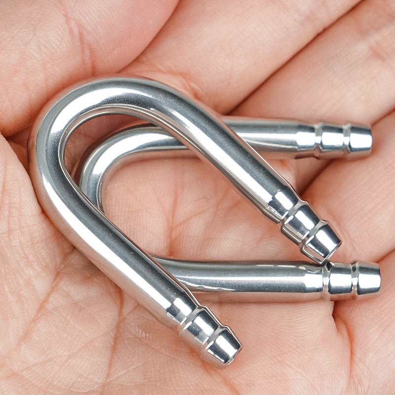 Aquarium U Shaped Air Pipe Connector Fish Tank Co2 Oxygen Tube Check Valve Stainless Steel tube For Air Pump Accessories