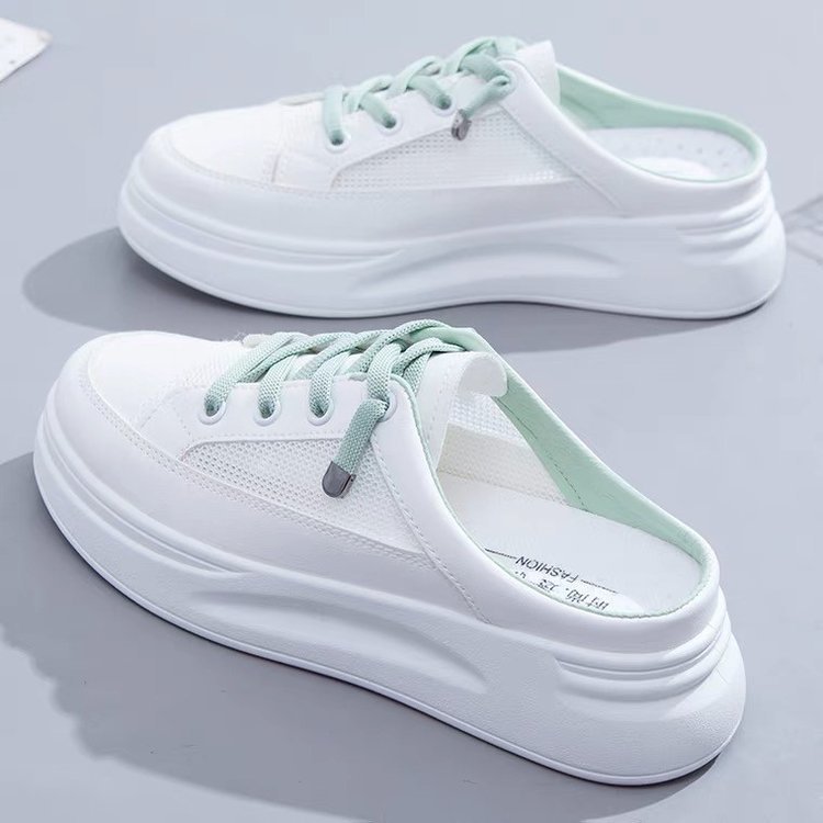 Woman Shoes 2024 Cover Toe New Female Slippers Slides Loafers Low New Designer Soft Hoof Heels Casual PU Rubber Rome Patent L b470