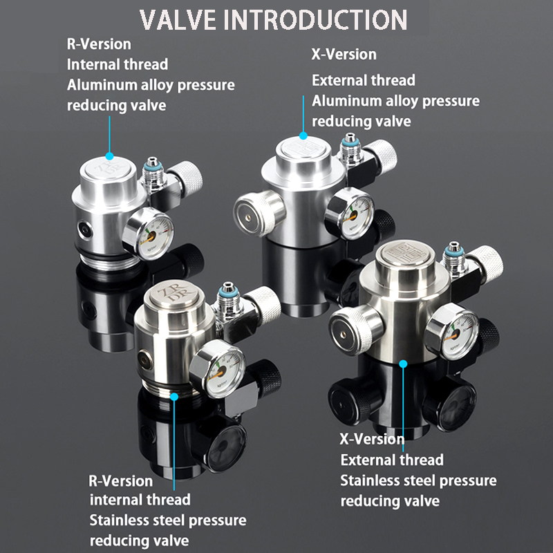 ZRDR Fish Tank CO2 Generator Steel Cylinder Single/Double Gauge Valve Electromagnetic Valve Fish Tank CO2 Generator Accessories