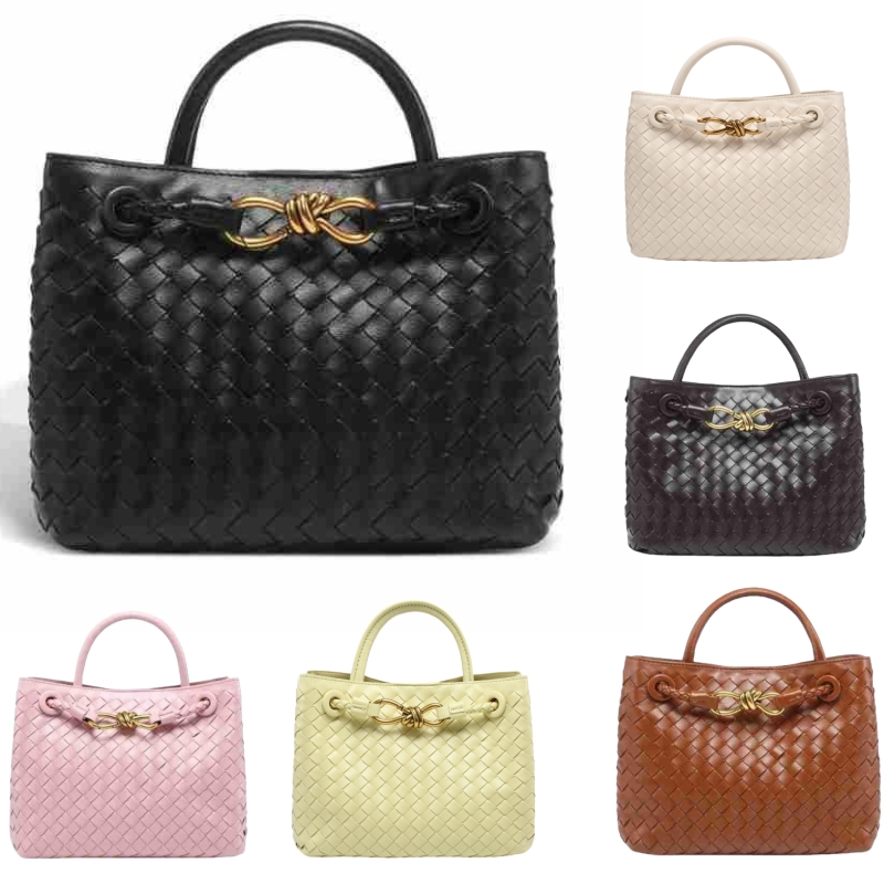Bow metal rope genuine leather woven explosive versatile and simple tote bag 2025 new shoulder bag hand-held large capacity retro womens bag88