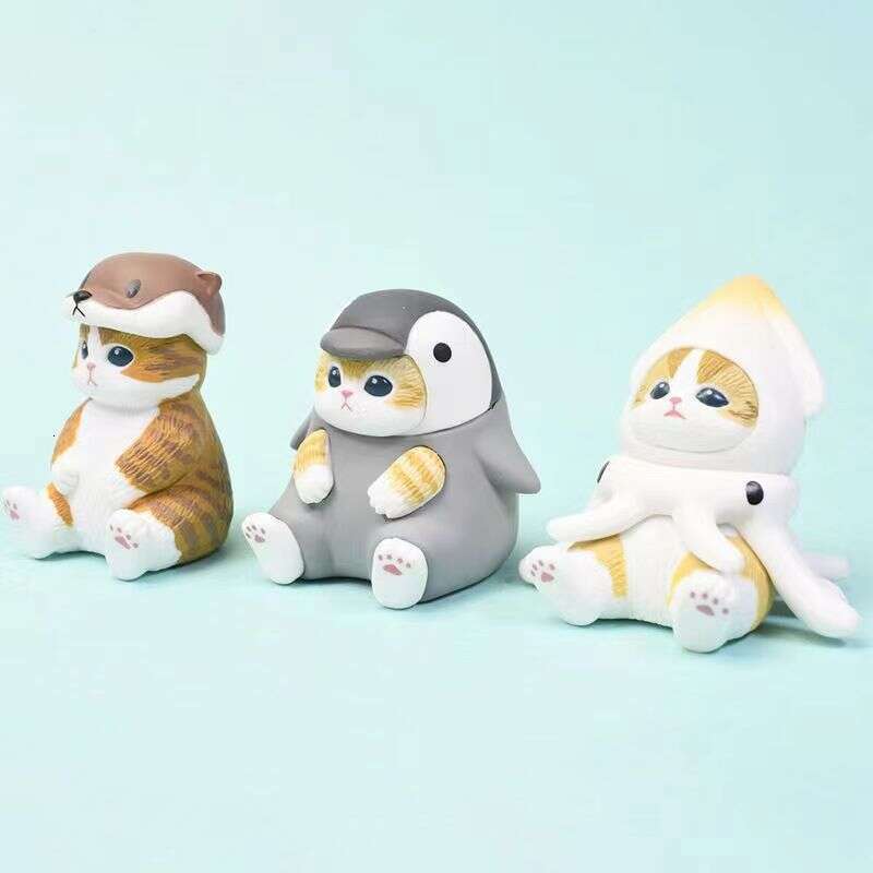 Mofusand Box Shark Cat Figure Toys Cos Marine Organism Dolls Bd Bag Decoration Kids Christmas Gift