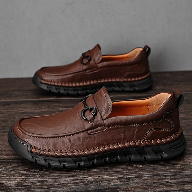 Quality Genuine Leather Men Shoes Design Breathable Leather Men Loafers Slip On Summer Shoes Men Flats Comfty Driving Shoe